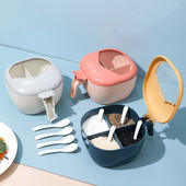 Dóza na korenie so soľou a korením s viečkom, priehľadná nádoba na korenie, úložný box na korenie, kuchynské sady dóz