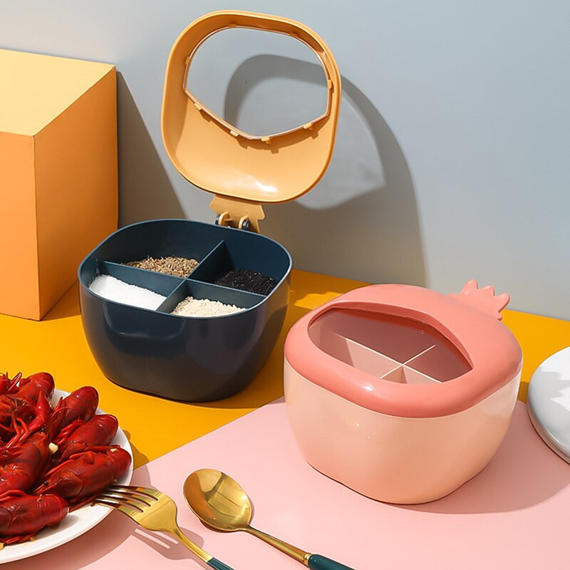 Dóza na korenie so soľou a korením s viečkom, priehľadná nádoba na korenie, úložný box na korenie, kuchynské sady dóz