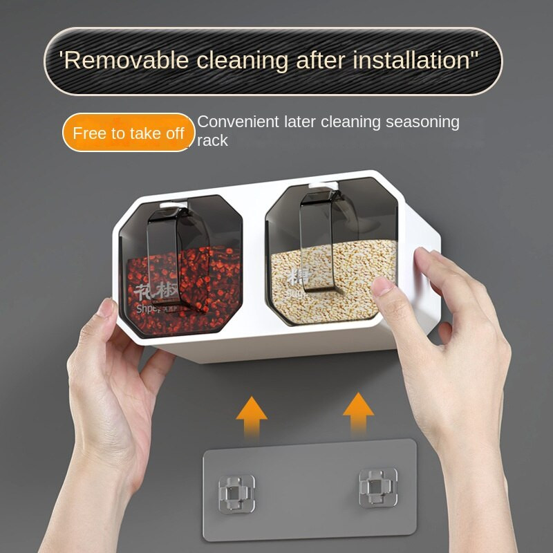 Kūrybinis prie sienos pakabinamas prieskonių indelis Virtuvės reikmenys Druskos dėžutė Maisto dėžutė Cukraus stiklainis laikymo talpa Prieskonių organizatorius Pagrindinis puslapis