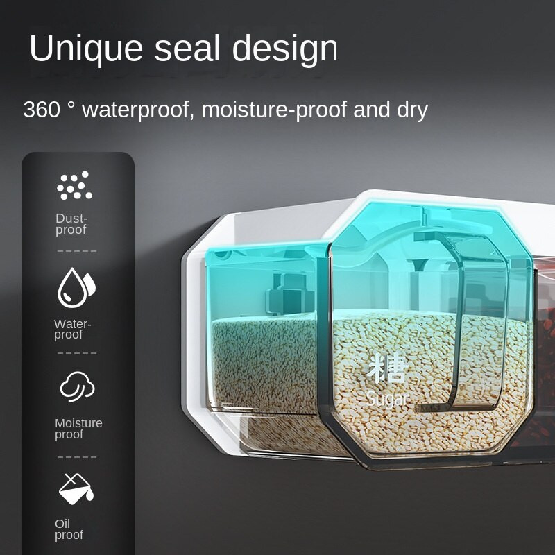 Kūrybinis prie sienos pakabinamas prieskonių indelis Virtuvės reikmenys Druskos dėžutė Maisto dėžutė Cukraus stiklainis laikymo talpa Prieskonių organizatorius Pagrindinis puslapis