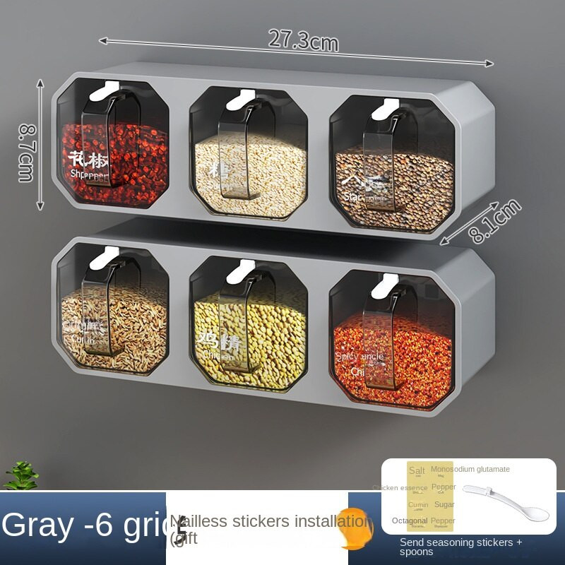 Kūrybinis prie sienos pakabinamas prieskonių indelis Virtuvės reikmenys Druskos dėžutė Maisto dėžutė Cukraus stiklainis laikymo talpa Prieskonių organizatorius Pagrindinis puslapis