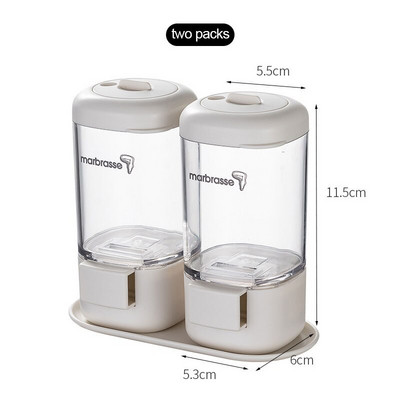 Matavimo prieskonių dėžutė Presuojamas sukamasis sandariklis buitinis virtuvės druskos ir mononatrio glutamato prieskonių indelio derinys