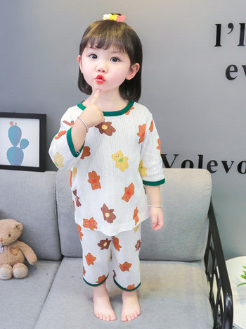 Ежедневна детска пижама от блуза и долнище за момичета