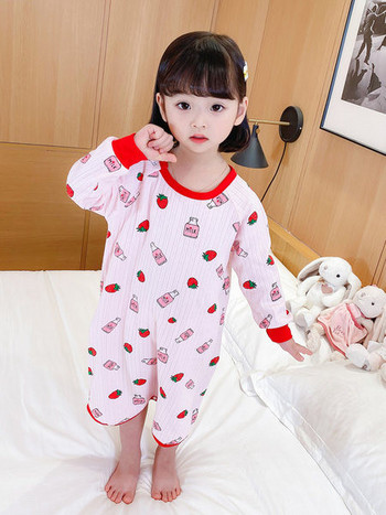 Детска пижама за момичета -с овално деколте