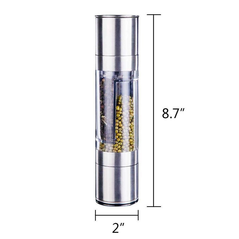 1 vnt 2 viename rankinė pipirų malūnėlis prieskonių buteliukas Druskos ir pipirų malūnėlis prieskoniams Virtuvės įrankiai Priedai gaminimui