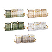 Staklenke za začine Set staklenki za začine Spremnik za začine Shaker za začine Kuhinjski pribor s pladnjem