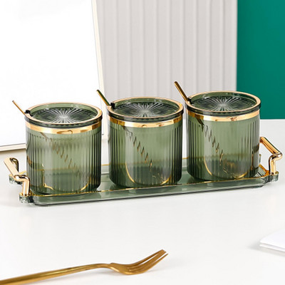 Staklenke za začine Set staklenki za začine Spremnik za začine Shaker za začine Kuhinjski pribor s pladnjem