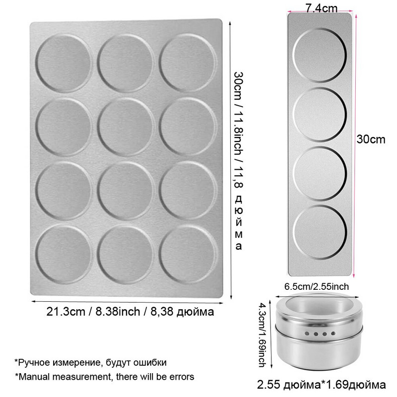 Magnetická nádoba na koreničky s etiketami, stojany na koreničky, nádoba z nehrdzavejúcej ocele, plechovky na koreničky s nástennou základňou, spreje na korenie, nástroj na plechovky