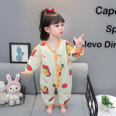 Detské jarno-jesenné pyžamo typu romper so zipsom