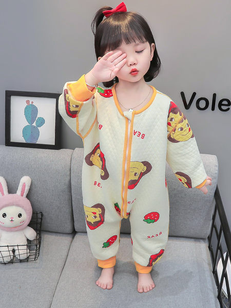 Detské jarno-jesenné pyžamo typu romper so zipsom