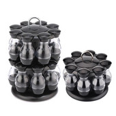 8 vnt. prieskonių rinkinys 360 besisukantis prieskonių indelių stovas Virtuvinis kruopštus prieskonių butelis kavos cukraus sandariklis stiklainių talpyklos stovas