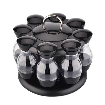 8 vnt. prieskonių rinkinys 360 besisukantis prieskonių indelių stovas Virtuvinis kruopštus prieskonių butelis kavos cukraus sandariklis stiklainių talpyklos stovas