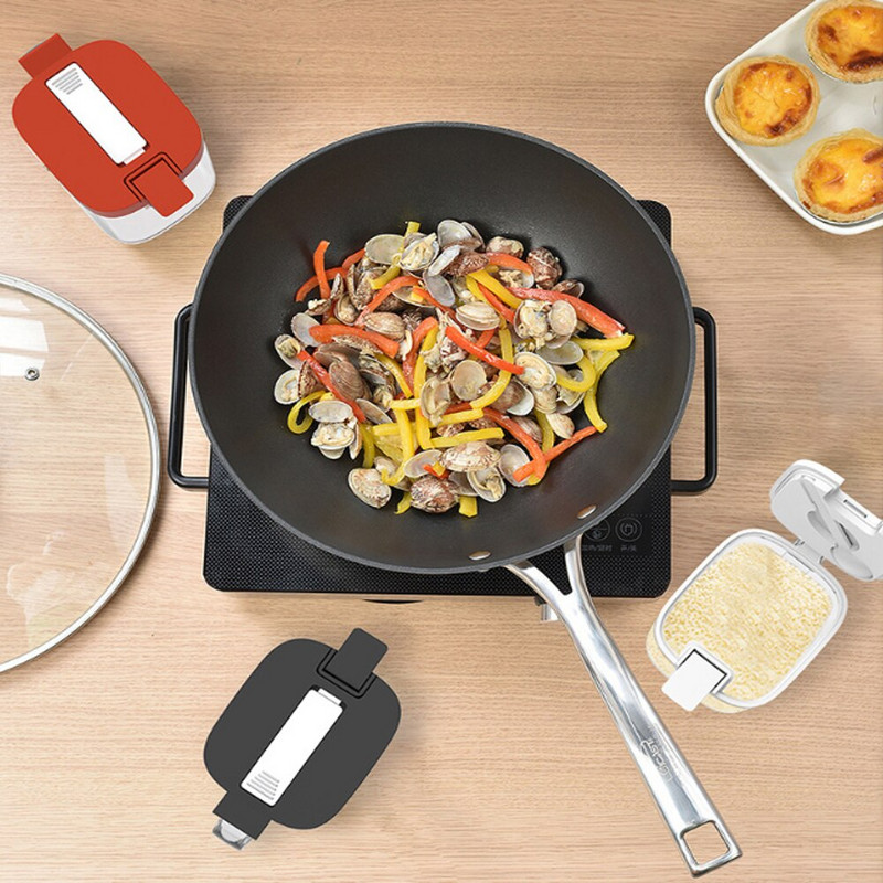 Automaticky vyklápacia korenie, nástenná plastová nádoba na korenie s lyžičkou, soľou a korením do kuchyne, stojan na korenie