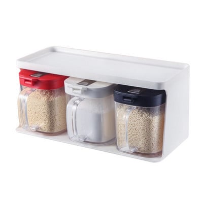 3 ks. Samolepiaci stojan na koreniny na stenu, držiak na poháre s korením, klipy na fľaše s korením, kuchynská skrinka, závesný organizér na fľaše s korením