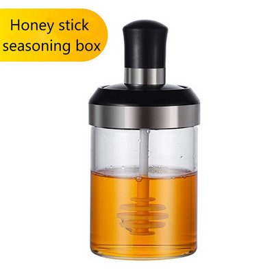 Sklenené nádoby na korenie YJBD s lyžičkou, olejom, medom, soľou a korením, dávkovačom fľaše, kuchynské príslušenstvo