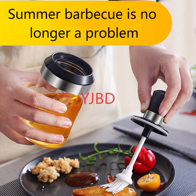 Sklenené nádoby na korenie YJBD s lyžičkou, olejom, medom, soľou a korením, dávkovačom fľaše, kuchynské príslušenstvo