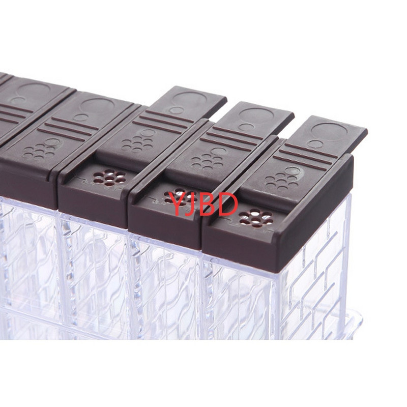 YJBD Akrylové priehľadné korenie Jar Veko Korenie Box 6ks/Sada Kuchynské náradie Soľ Korenie Krabička na úschovu kontajnerov