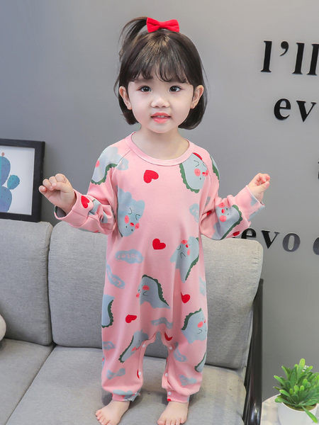 Bavlnený pyžamový overal s kvetinovou potlačou