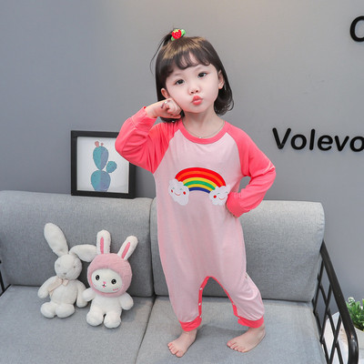 Detské jednodielne pyžamo s potlačou a gombíkmi pre dievčatá