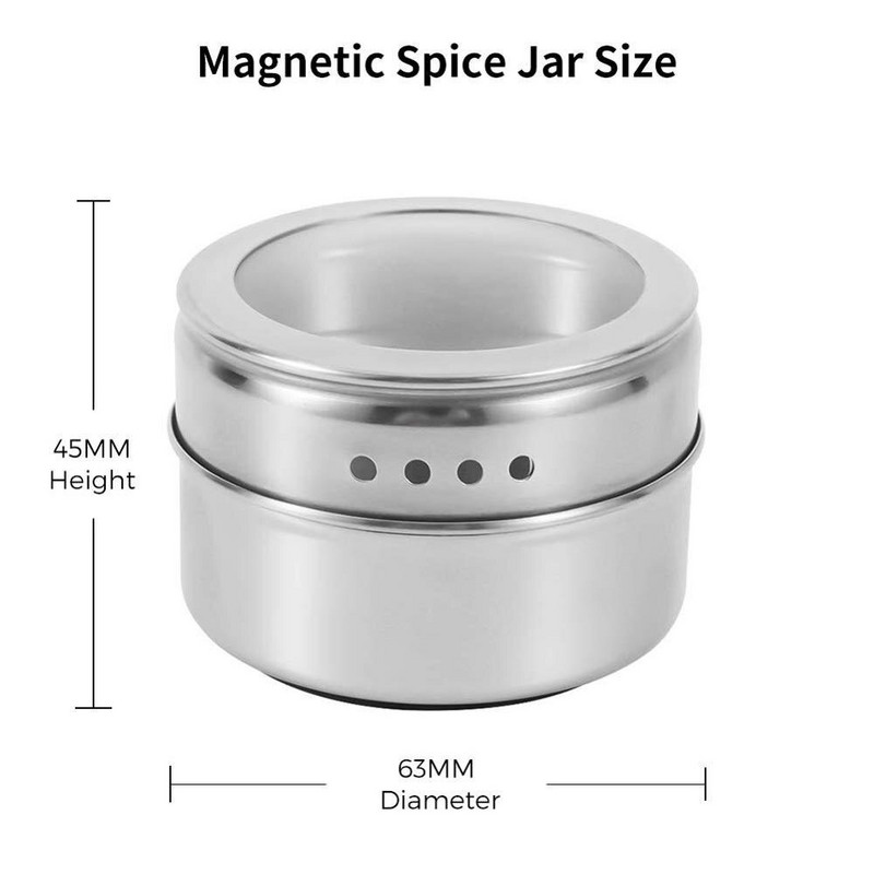 Montuojamas su konteineriais Prieskonių skardinės Prieskonių stovo stiklainiai su Spice Spice Steel nerūdijančio magnetinio etiketės prieskonių sienele