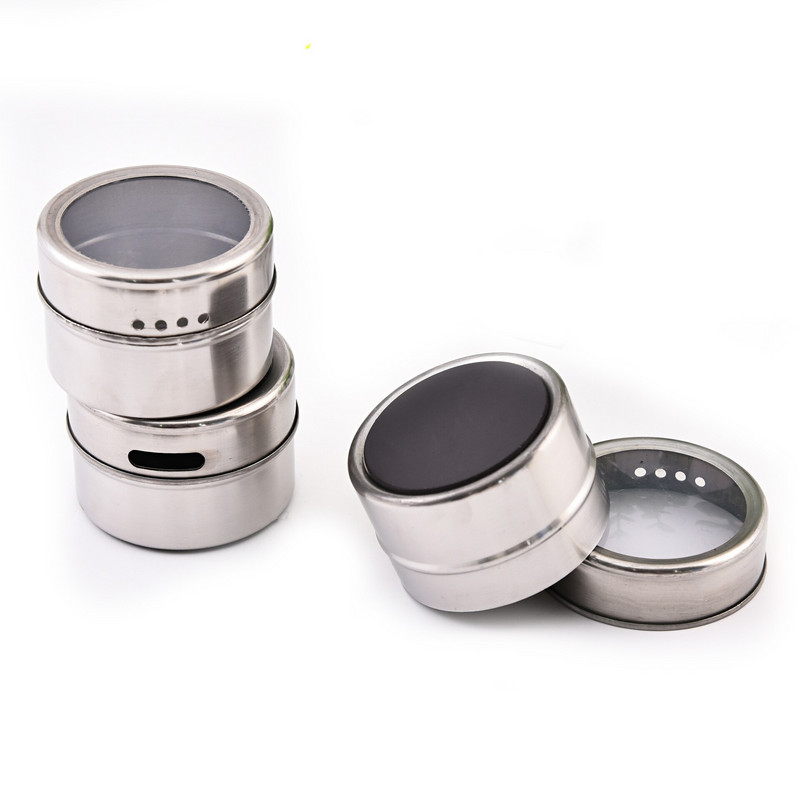 Montuojamas su konteineriais Prieskonių skardinės Prieskonių stovo stiklainiai su Spice Spice Steel nerūdijančio magnetinio etiketės prieskonių sienele