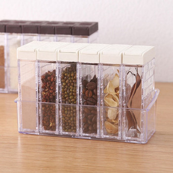 6 τμχ/σετ Μπαχαρικά Κουτί καρυκευμάτων Αλάτι πιπέρι Βαζάκια Κουτί για Κουζίνα Κουτί αποθήκευσης μπαχαρικών Οργάνωση σπιτιού
