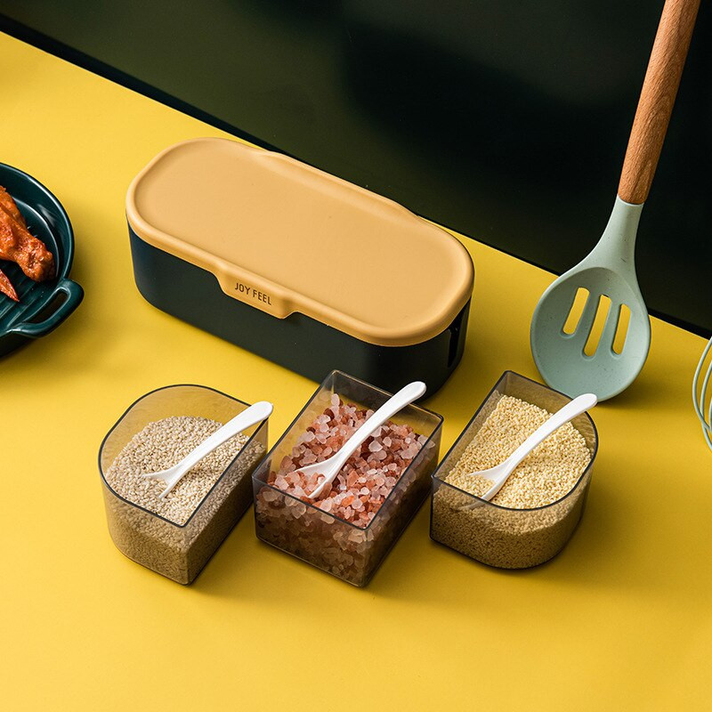 Stojan na korenie, tri sady, soľ, korenie, kuchynská úložná mriežka, box na korenie, nádoba a kanister, korenie, korenie, severské korenie