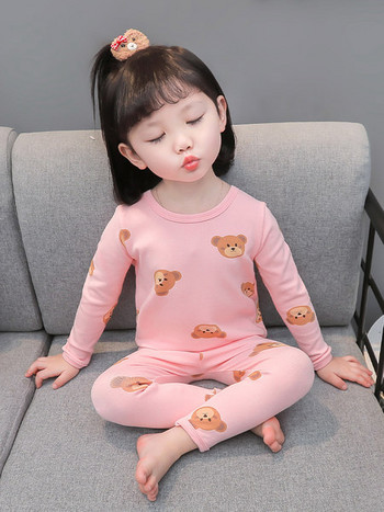 Детска пижама с щампа за момичета -две части