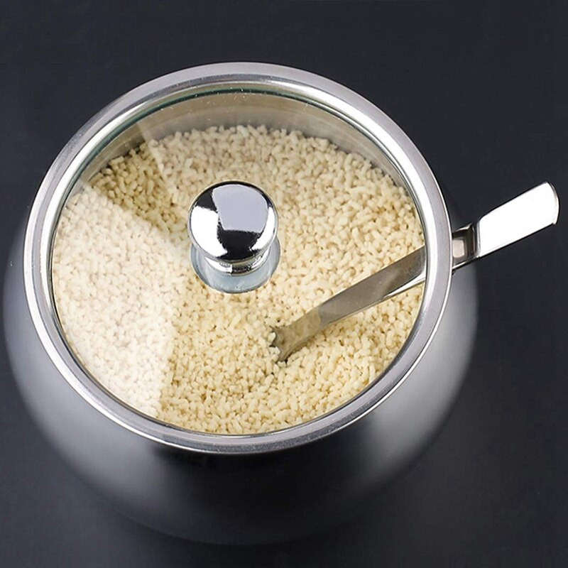 AF89 Cukornička s viečkom a lyžičkou, 2 nerezové soľničky, sada korenín, dózy na korenie, strieborná