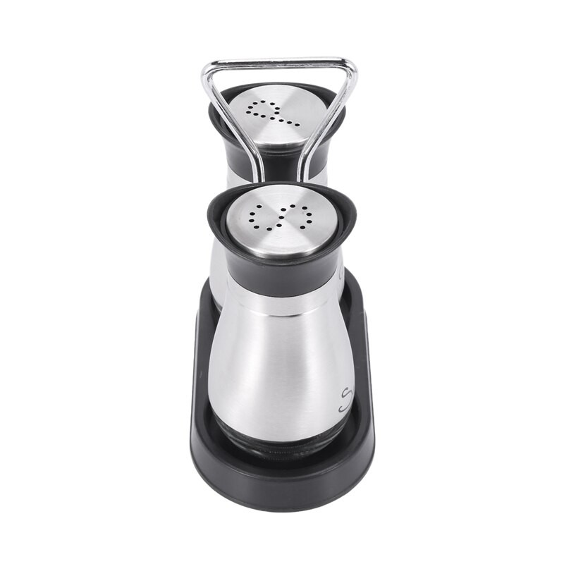 Karštos druskos ir pipirų plaktuvų rinkinys – aukštos kokybės nerūdijantis plienas su stikliniu dugnu ir 4 colių stovu – 4 coliai x 6 coliai x 2 coliai, 4 uncijos