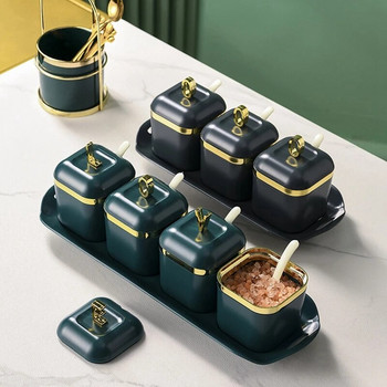 Σπίτι Κουζίνα καρυκεύματα Εργαλεία Πλαστικό βάζο καρυκεύματα Πράσινο αλάτι Πνομ Πεν Ζάχαρο μπολ