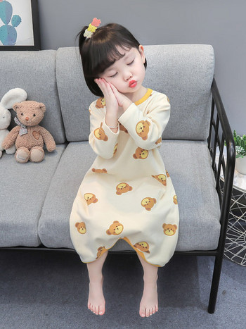Детска пижама ромпър с цветна щампа за момичета