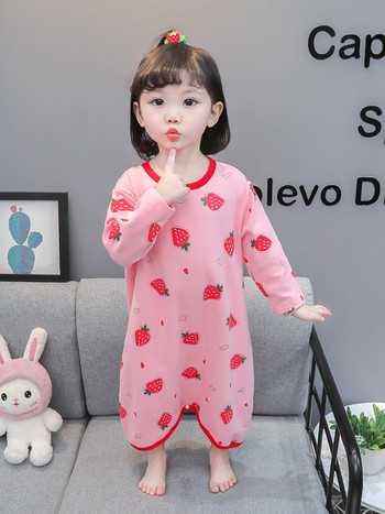 Детска пижама ромпър с цветна щампа за момичета