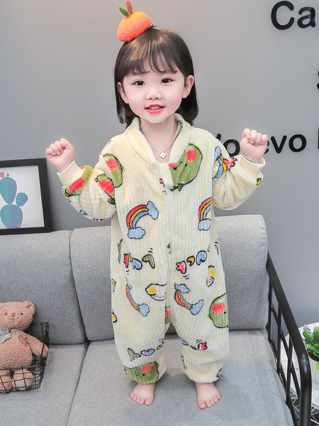 Detské pyžamo pre dievčatá s výstrihom do V