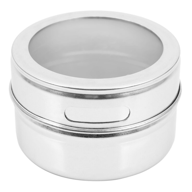 6 ks / sada Priehľadná veko Magnetická nádoba na korenie z nehrdzavejúcej ocele Nádoba na korenie a omáčku Hrnce Kuchynský držiak na korenie Domáce potreby