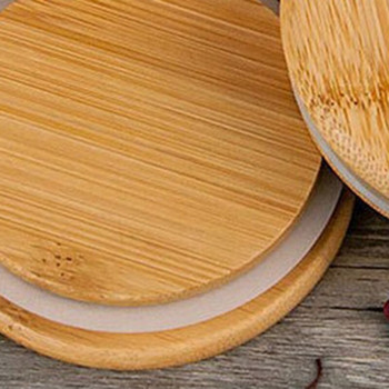 2бр. Захарница с бамбуков капак и лъжица Прозрачен стъклен буркан за кухненско съхранение