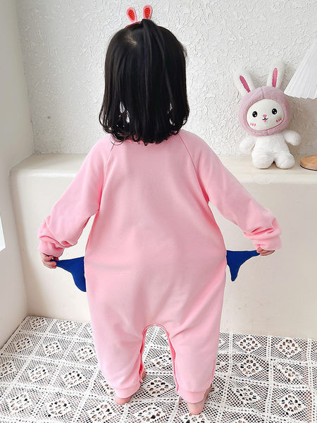 Detské pyžamo s 3D prvkom pre dievčatá - biela a ružová farba