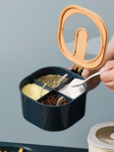 4 viename prieskonių dėžutės prieskonių indelis čili miltelinio cukraus dubenėlis pagardų indelis keturių skyrių druskos ir pipirų laikymo virtuvės prietaisai