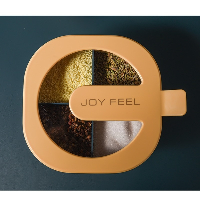 4 viename prieskonių dėžutės prieskonių indelis čili miltelinio cukraus dubenėlis pagardų indelis keturių skyrių druskos ir pipirų laikymo virtuvės prietaisai