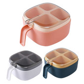 LBER buitinės virtuvės prieskonių keturių skyrių saugykla Kelių skyrių prieskonių indelis su miltelių šaukšto tvarkykle