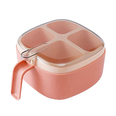 LBER buitinės virtuvės prieskonių keturių skyrių saugykla Kelių skyrių prieskonių indelis su miltelių šaukšto tvarkykle