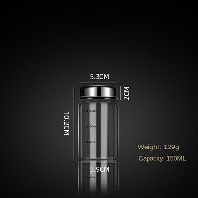 Didelio borosilikatinio stiklo prieskonių skardinių pipirų prieskonių plaktuvas virtuvės druskos sezamo kietų pagardų buteliukas su sukamuoju dangteliu