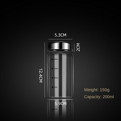 Didelio borosilikatinio stiklo prieskonių skardinių pipirų prieskonių plaktuvas virtuvės druskos sezamo kietų pagardų buteliukas su sukamuoju dangteliu