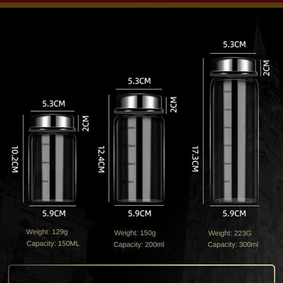 Didelio borosilikatinio stiklo prieskonių skardinių pipirų prieskonių plaktuvas virtuvės druskos sezamo kietų pagardų buteliukas su sukamuoju dangteliu