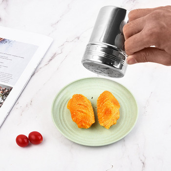 2 τμχ Gadgets κουζίνας Βάζο μπαχαρικών Spice Pepper Shaker Περιστρεφόμενο κάλυμμα καρυκευμάτων Μπουκάλι ζάχαρης αλατιού πολλαπλών χρήσεων από ανοξείδωτο χάλυβα