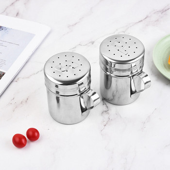 2 τμχ Gadgets κουζίνας Βάζο μπαχαρικών Spice Pepper Shaker Περιστρεφόμενο κάλυμμα καρυκευμάτων Μπουκάλι ζάχαρης αλατιού πολλαπλών χρήσεων από ανοξείδωτο χάλυβα