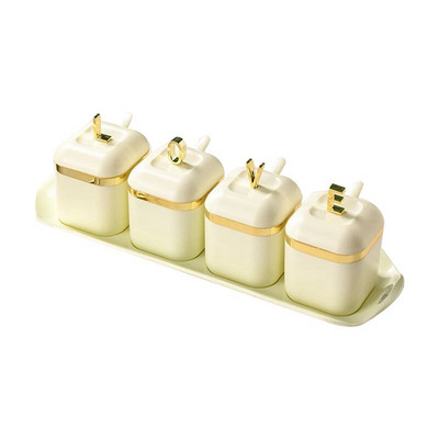 Namų virtuvė Prieskonių dėžutė Įrankiai Plastikinis prieskonių indelis Žalias Pnompenio druskos puodas Cukraus dubuo