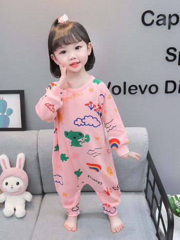 Детска пижама тип ромпър с цветна щампа 
