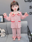 Módne dvojdielne pyžamo pre dievčatá s výšivkou a zapínaním na gombíky