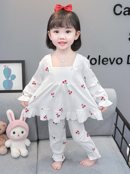 Dvojdielne detské pyžamo pre dievčatá - biela a ružová farba